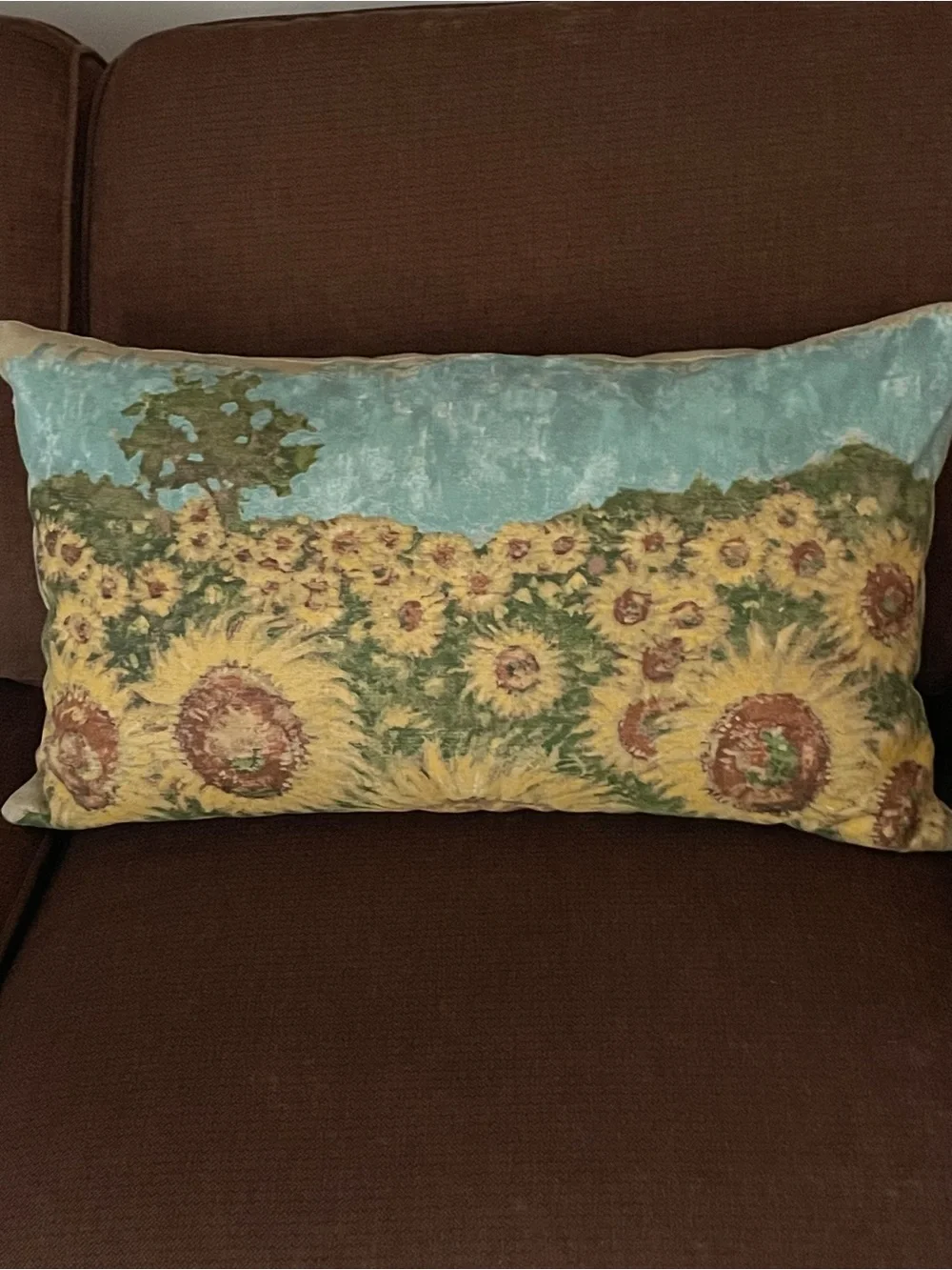 Pottery Barn Painted Sunflower Lumbar Pillow Cover 16